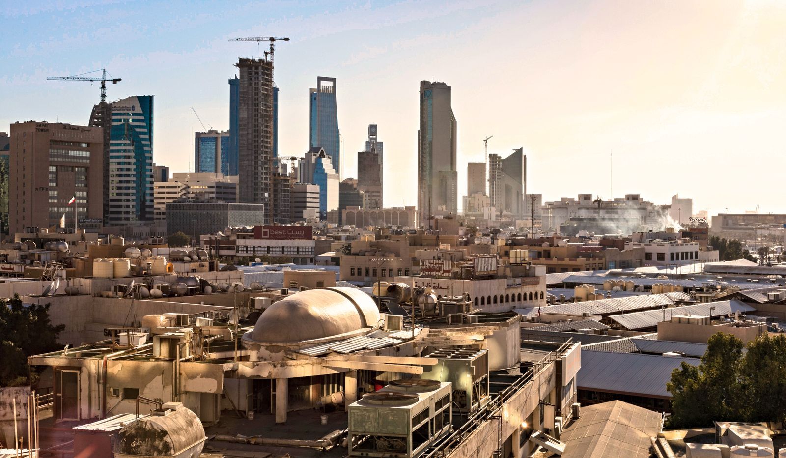 The Riyadh skyline and its modern towers at dusk